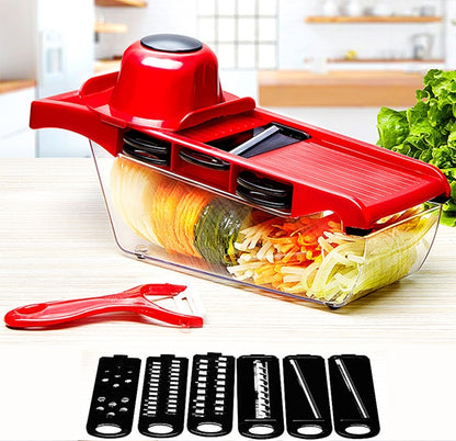 10-in-1 Mandoline Vegetable Slicer with Stainless Steel Blades – Multi-Purpose Cutter and Grater