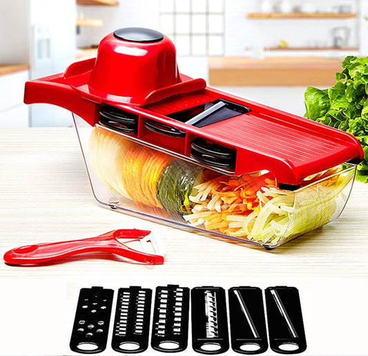 10-in-1 Mandoline Vegetable Slicer with Stainless Steel Blades – Multi-Purpose Cutter and Grater