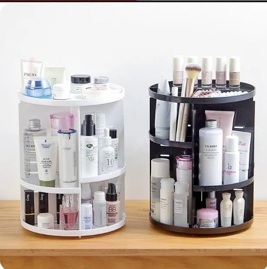 360 Rotating Cosmetic & Jewellery Organizer – Large Capacity, Adjustable Shelves, Space-Saving