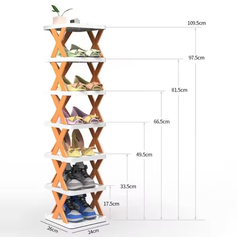 6 Layer X Shap Stackable Shoe Rack Shoe Stand Support Home Door Entrance Shoes Rack Space Saving Cabinet Shoe Storage Organizer