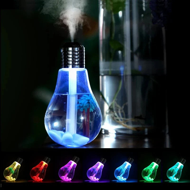 Bulb Humidifier with Color Changing Lights – 400ML Cool Mist